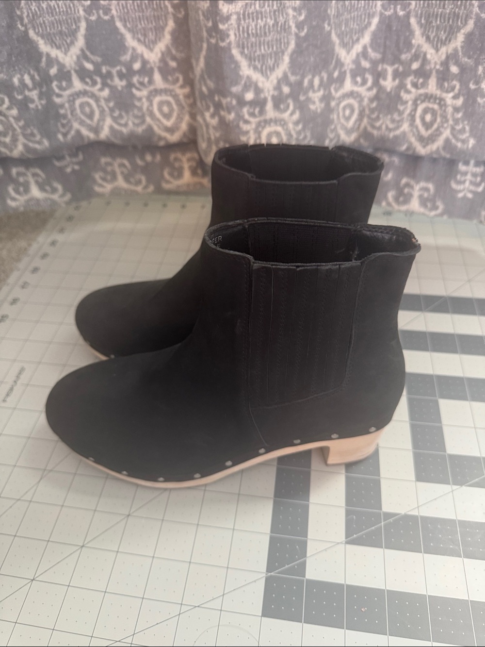 LOFT Black Suede Clog Boot